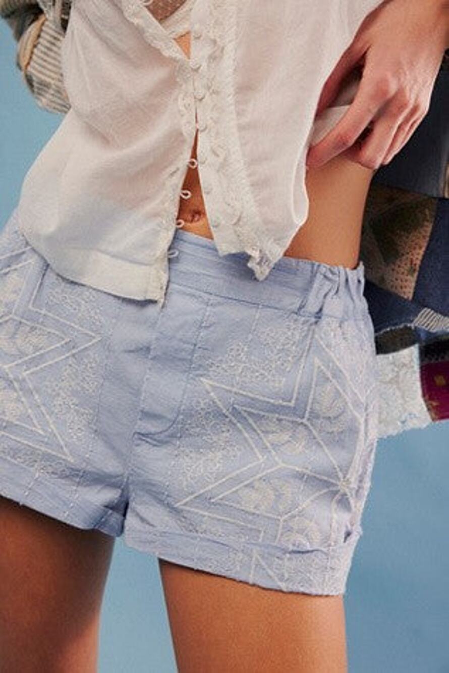 Free People Westover Embroidered Shorts - S